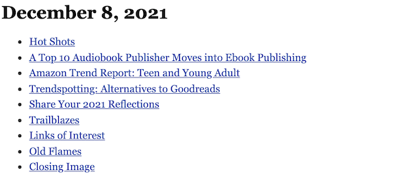 December 8, 2021 table of contents