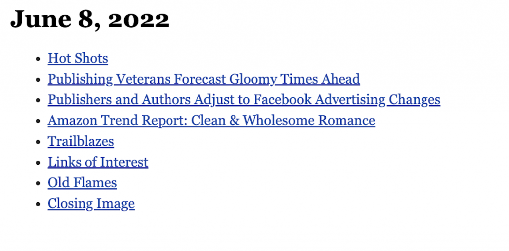 June 8, 2022 table of contents