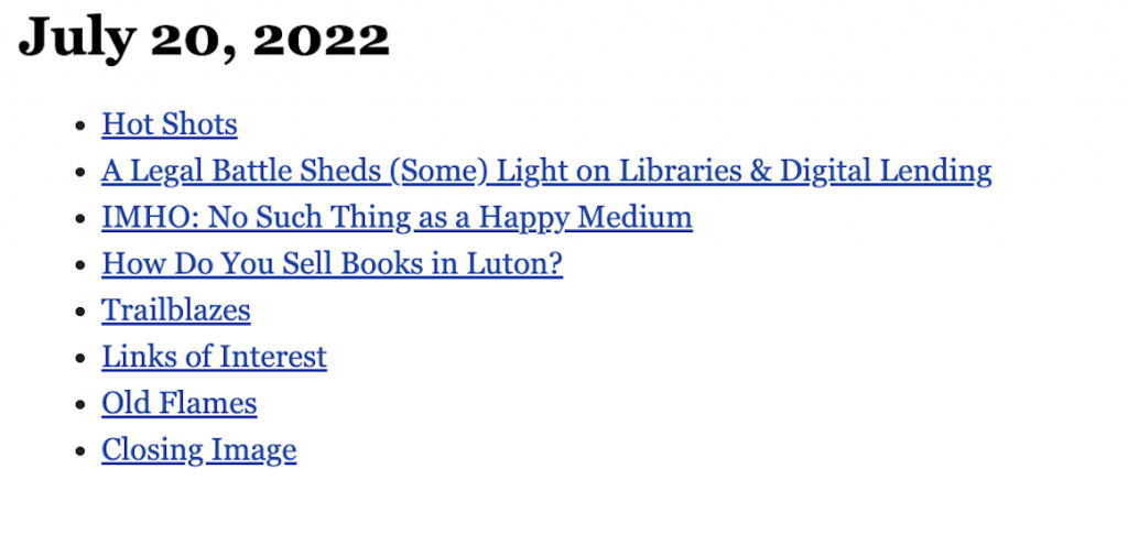 July 20, 2022 table of contents